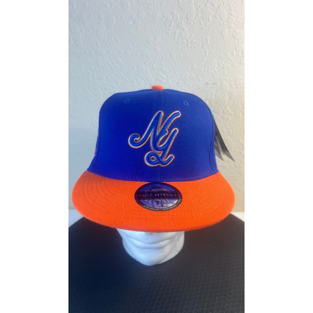 Headgear Classics NY Lincoln Giants Negro League Fitted Hat Blue Orange 7 1/8